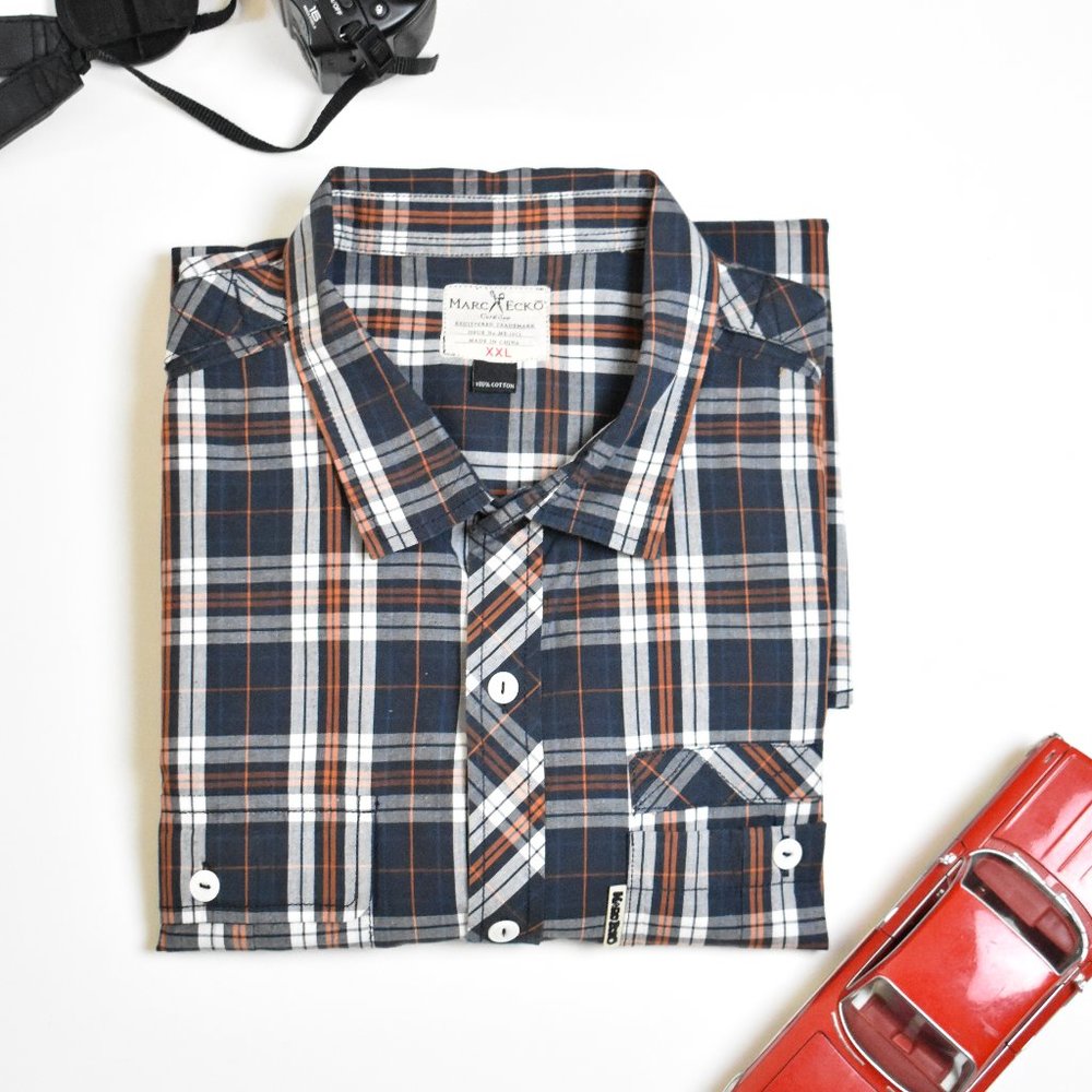 Marc Ecko Button Down Plaid Shirt XXL